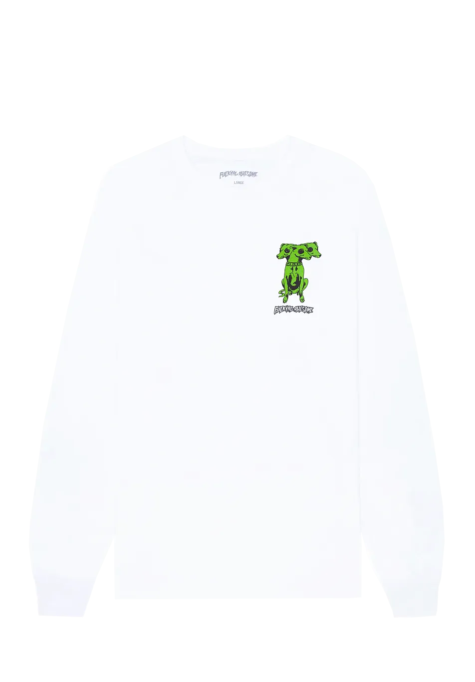 Fucking Awesome Three Headed Dog Longsleeve White