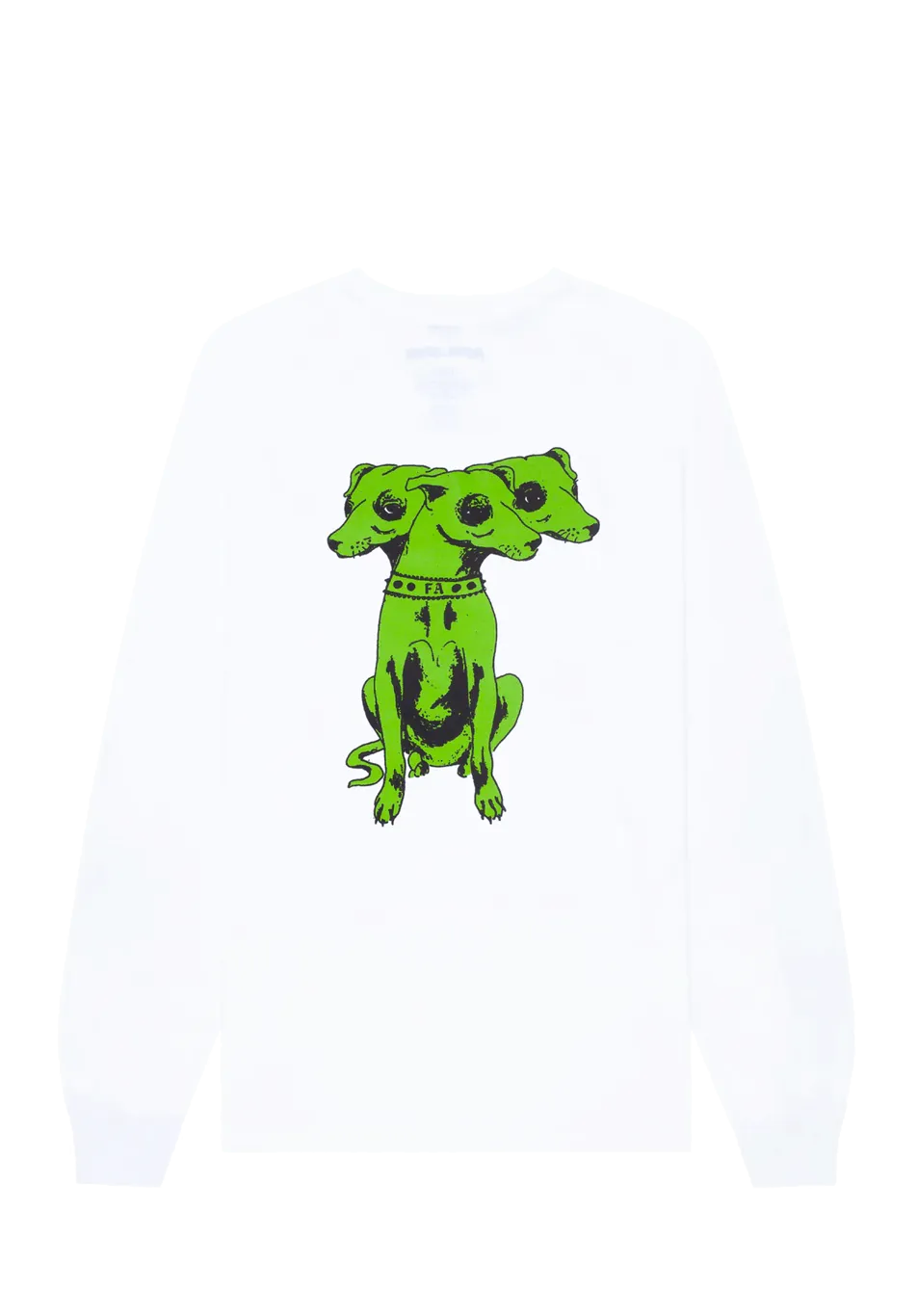 Fucking Awesome Three Headed Dog Longsleeve White