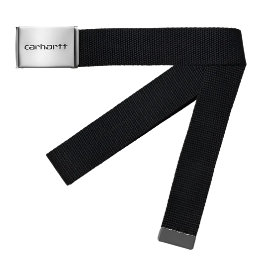 Carhartt WIP Clip Belt Chrome Canvas Black - ARROW & BEAST