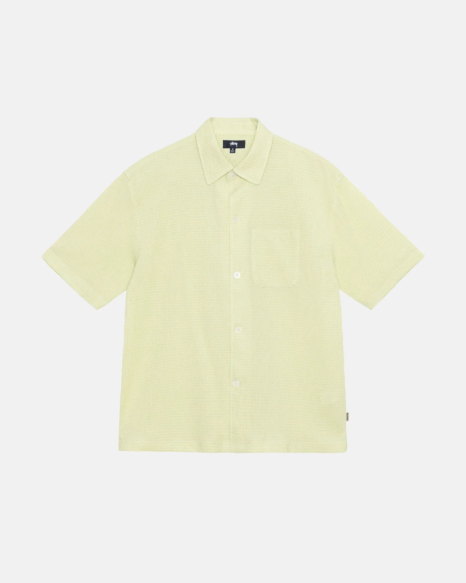 Stüssy Flat Bottom Crinkled Shirt Lime - ARROW & BEAST