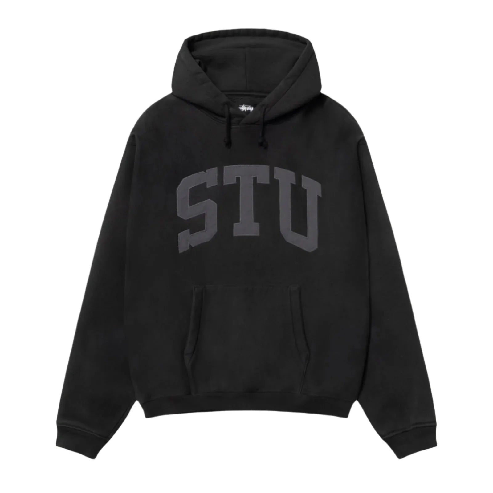 Stüssy Stu Applique Relaxed Hood Black - ARROW & BEAST