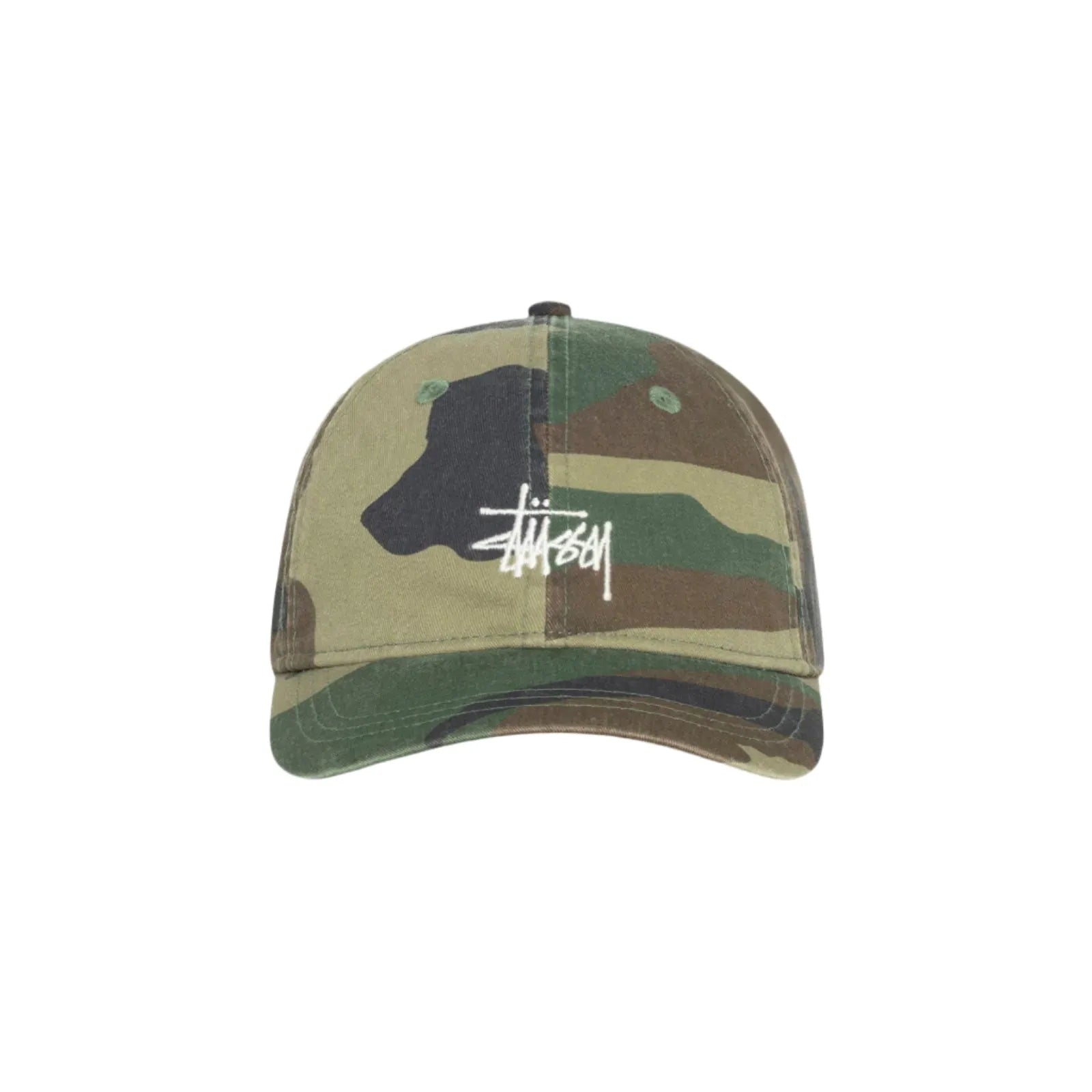 Stüssy Basic Washed Low Pro Cap Woodland Camo - ARROW & BEAST