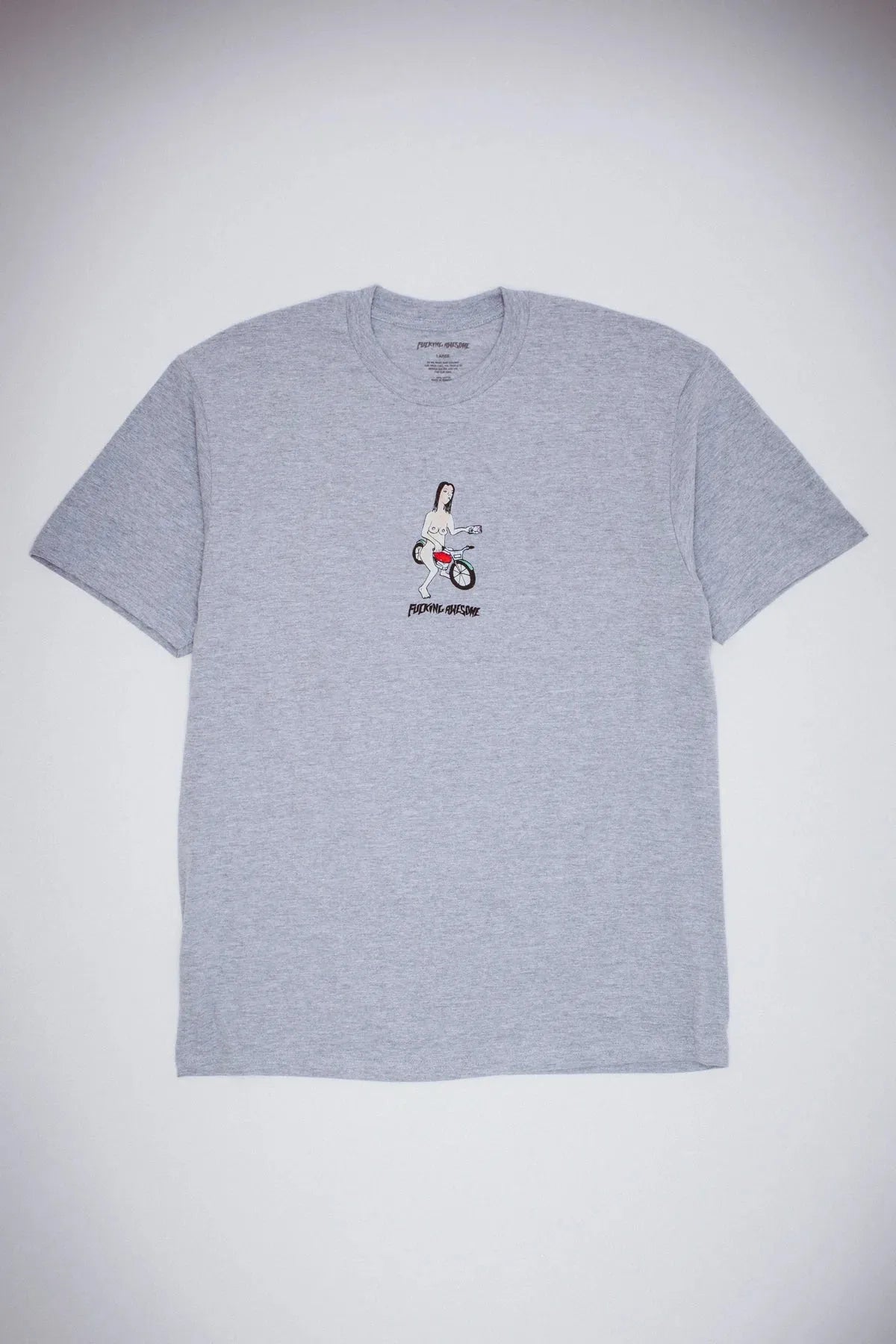 Fucking Awesome Bike Girl Short Sleeve Tee Heather Grey - ARROW & BEAST