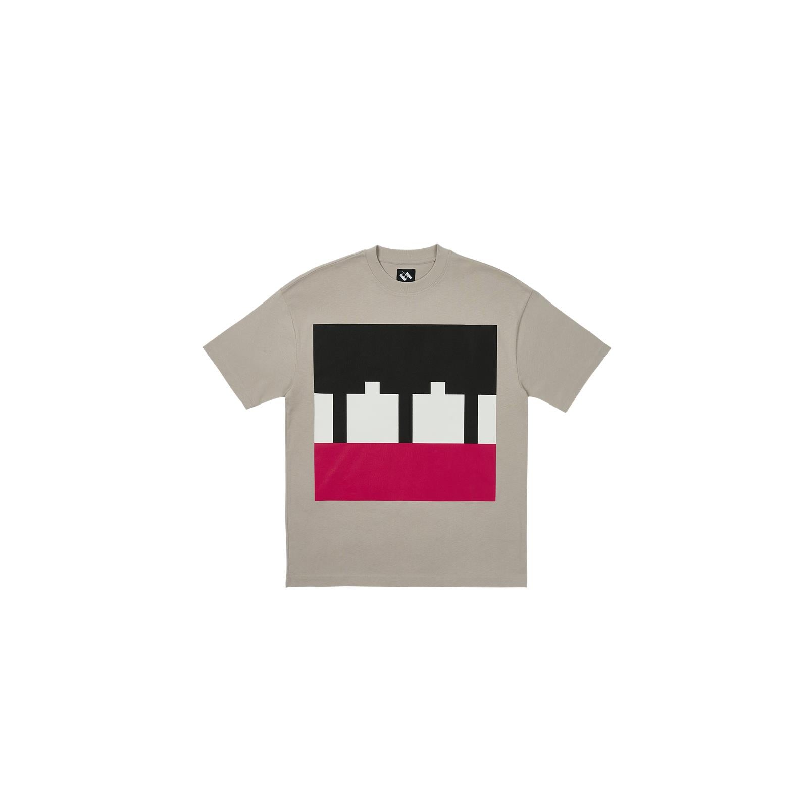 The Trilogy Tapes - TTT Block T-Shirt - Grey White Red