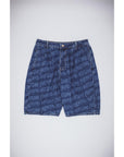 Fucking Awesome - Baggy Pleated Denim Laser Stamp Shorts - Blue