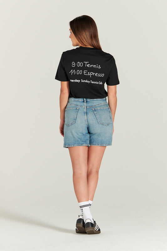 Sunday Tennis Club Tee Shirt Black