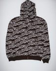 Fucking Awesome - AOP Stamp Zipped Hoodie - Black/White