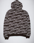 Fucking Awesome - AOP Stamp Zipped Hoodie - Black/White