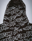 Fucking Awesome - AOP Stamp Zipped Hoodie - Black/White