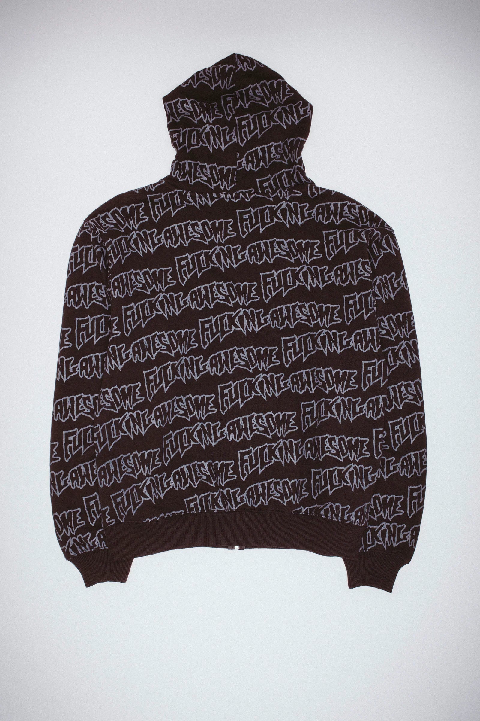 Fucking Awesome - AOP Stamp Zipped Hoodie - Black/Reflective