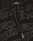 Fucking Awesome - AOP Stamp Zipped Hoodie - Black/Reflective