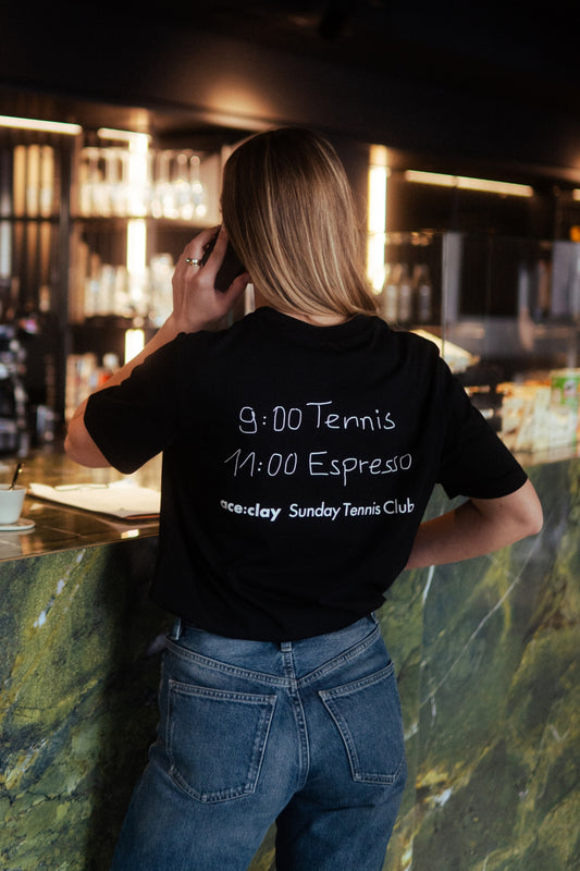 Sunday Tennis Club Tee Shirt Black