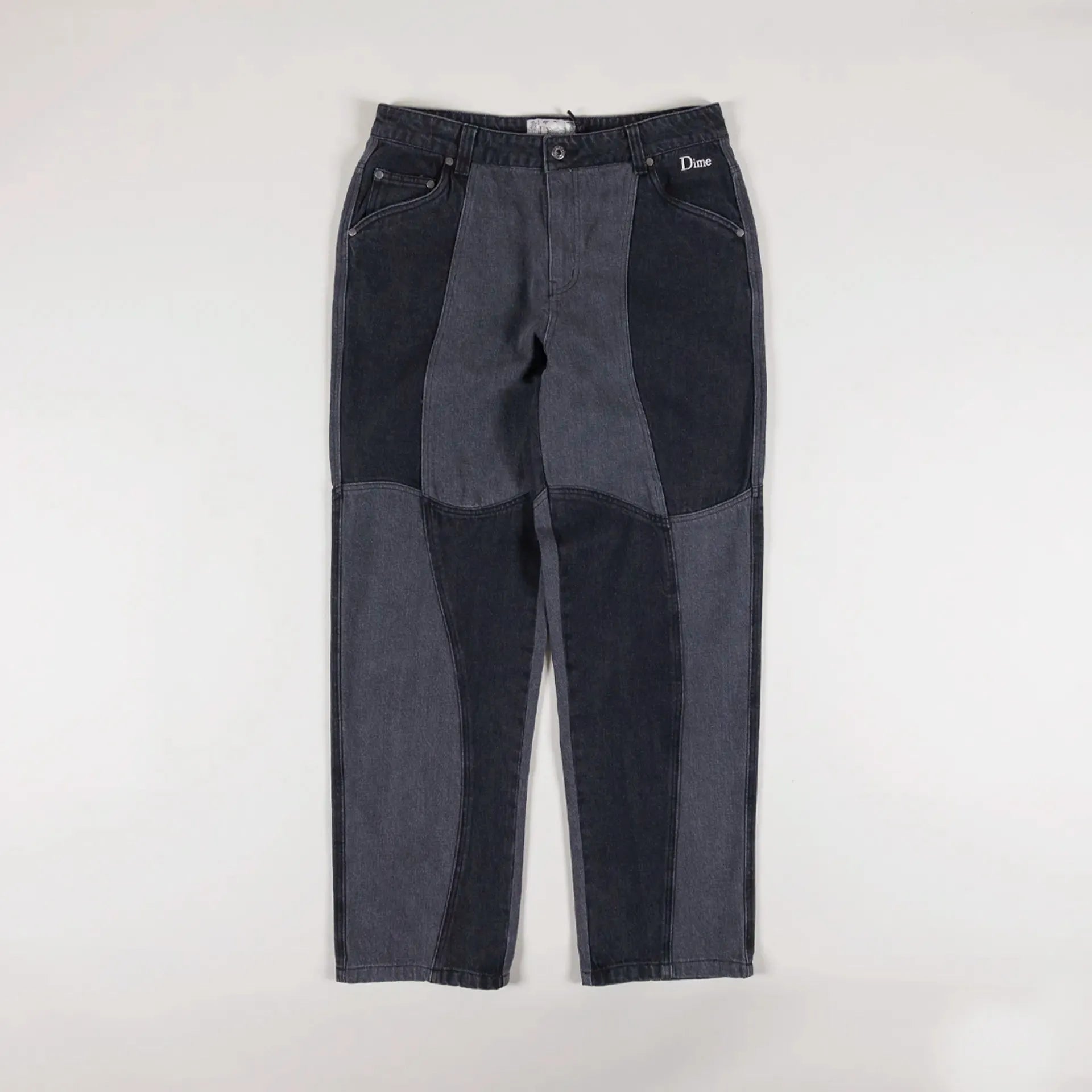 Dime MTL Blocked Relaxed Denim Pant Black - ARROW & BEAST
