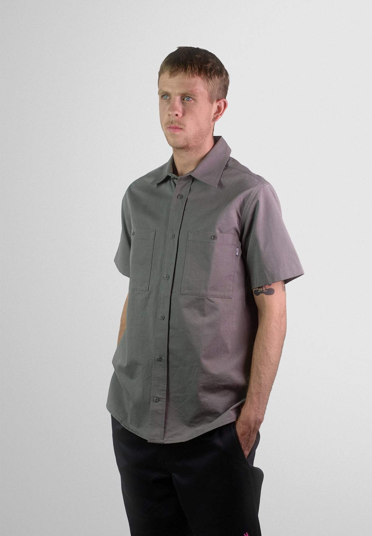 "UNLESS" Embroidered Work Shirt