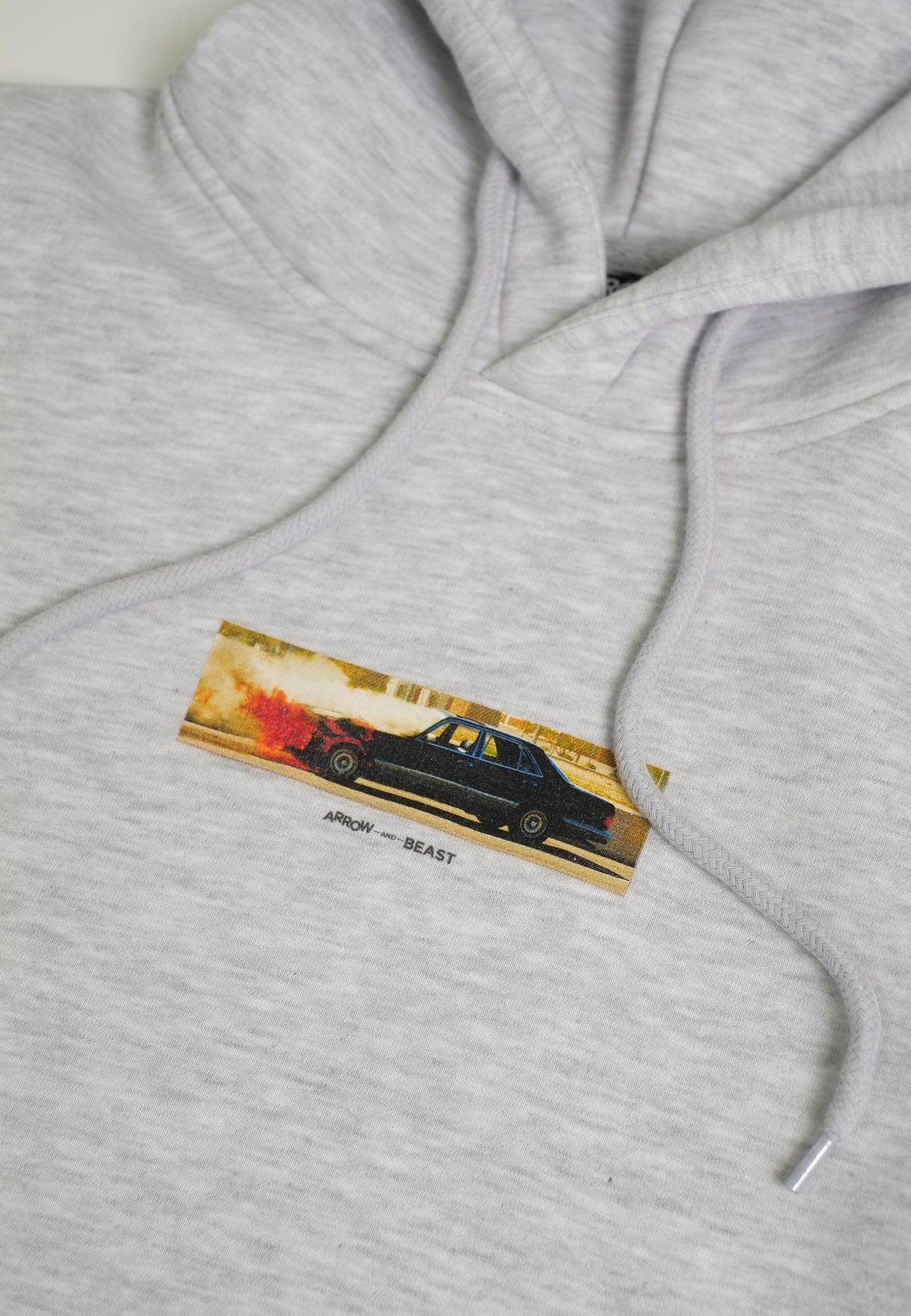 Arrow & Beast Auto Inferno Hooded Sweatshirt Heather Grey