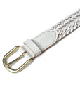 Metalwood Studio Braided Leather Belt White