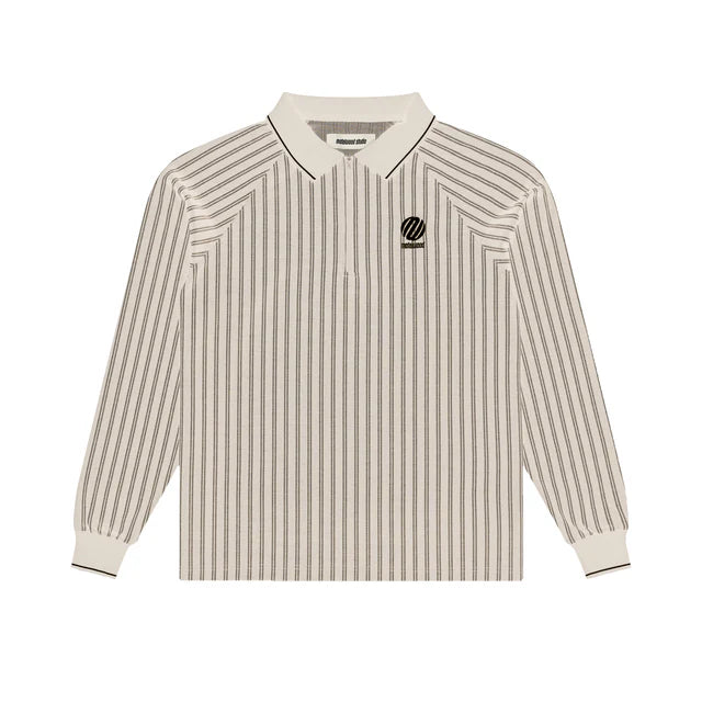 Metalwood Studio Ribbed LS Polo Tan
