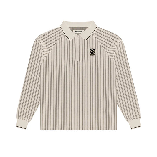 Metalwood Studio Ribbed LS Polo Tan