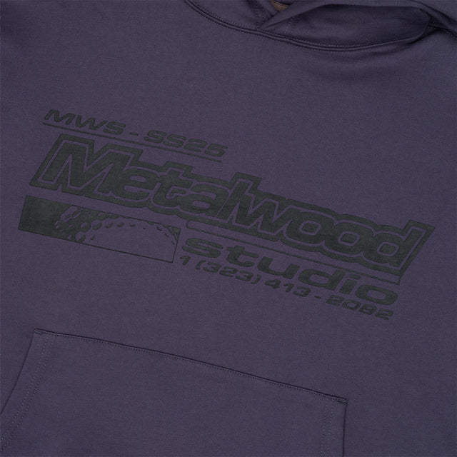 Metalwood Studio La Brea Shop Hooded Sweatshirt Gunmetal