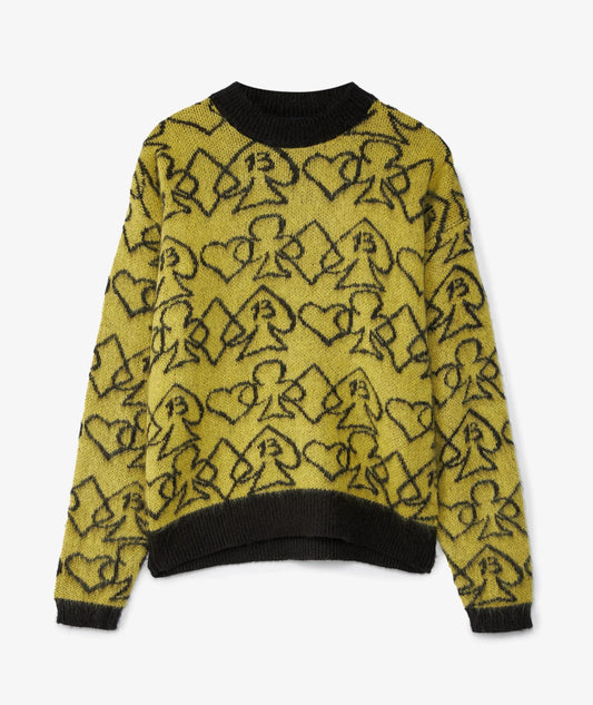 Rassvet Card Suite Crewneck Sweater Yellow - ARROW & BEAST