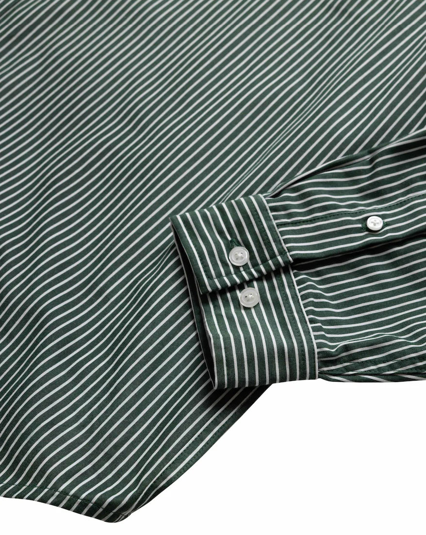 STRIPED POPLIN SHIRT FOREST