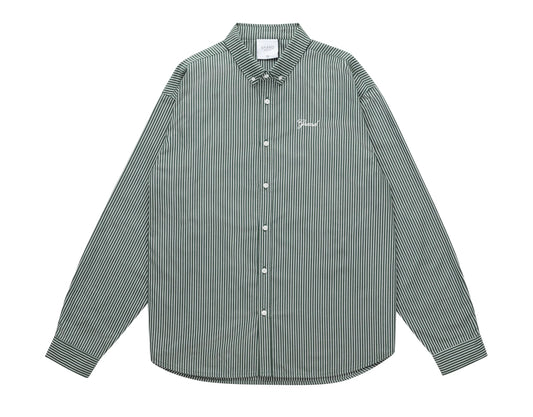 STRIPED POPLIN SHIRT FOREST