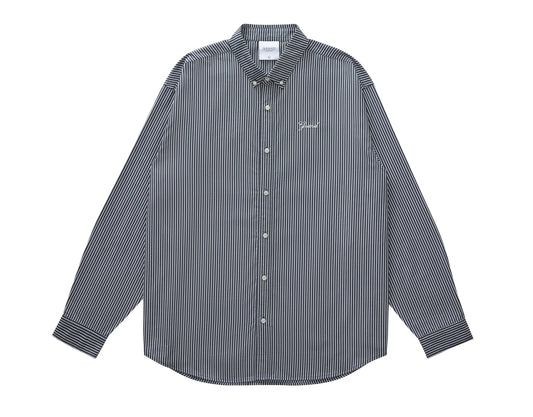 STRIPED POPLIN SHIRT NAVY