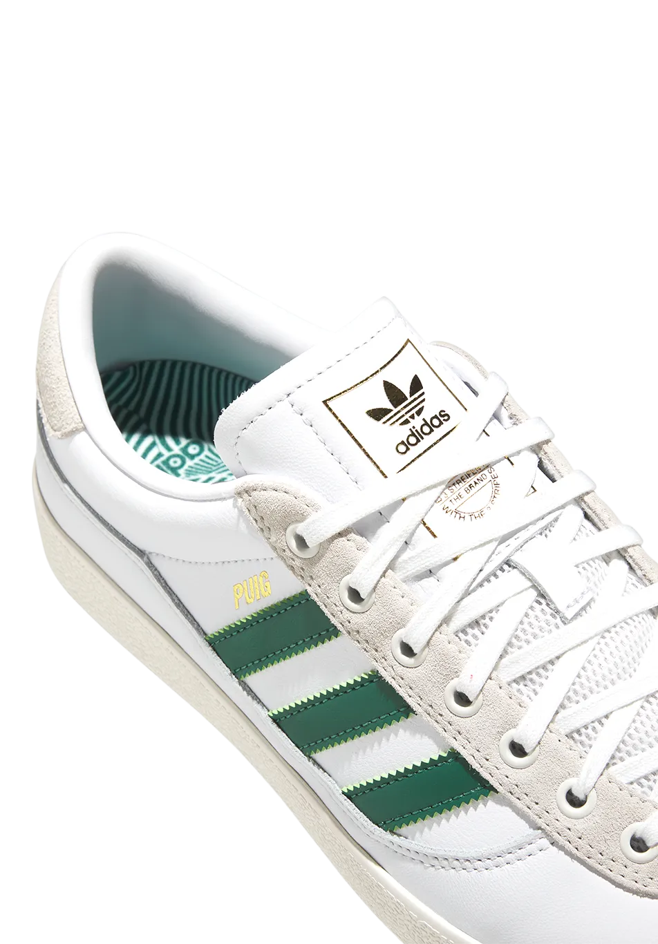 adidas Skateboarding Puig Indoor Shoes White Green IG5237 - ARROW & BEAST