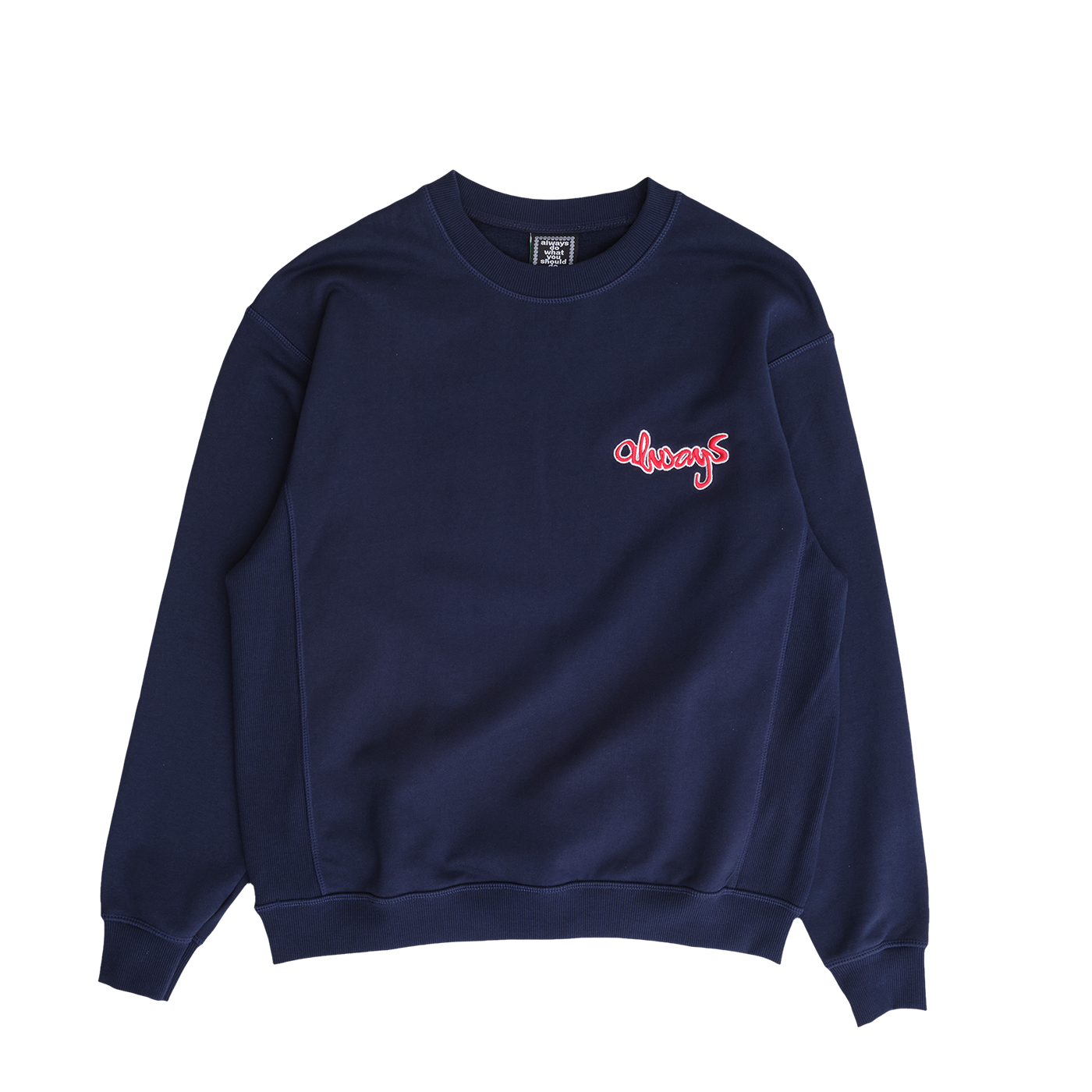 Always @ Range 5 Zach Logo Embroidered Crewneck Navy
