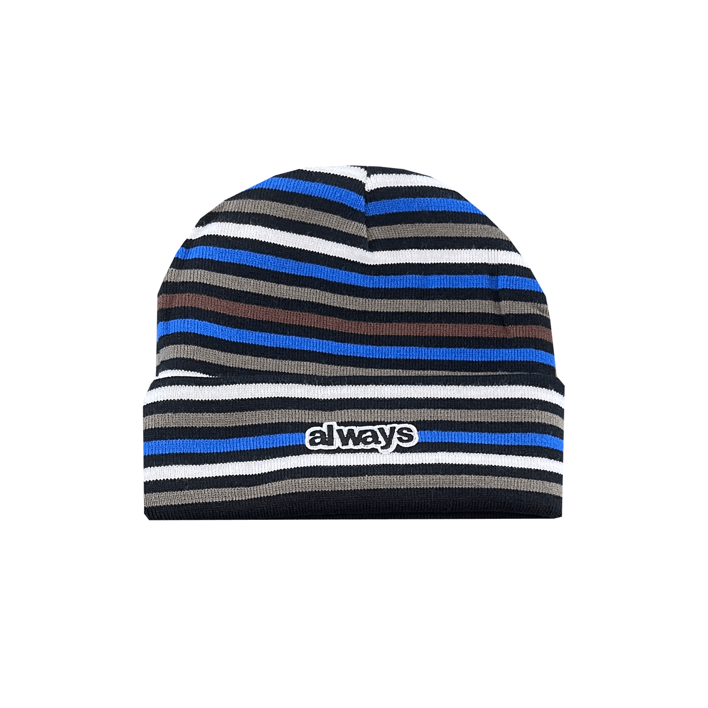 Always Reversible Stripe @sun Beanie Black