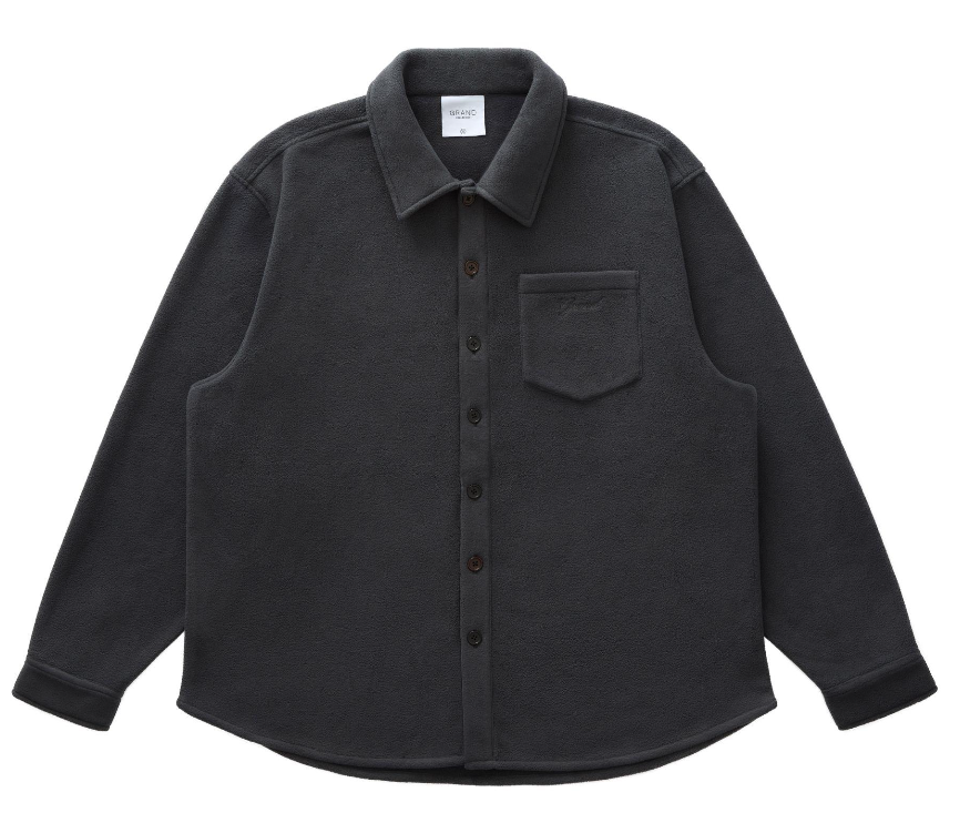 Grand Collection POLAR FLEECE BUTTON UP OVERSHIRT Grey