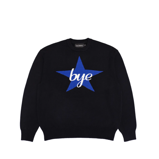 Bye Jeremy Scar Sweater Black Blue - ARROW & BEAST