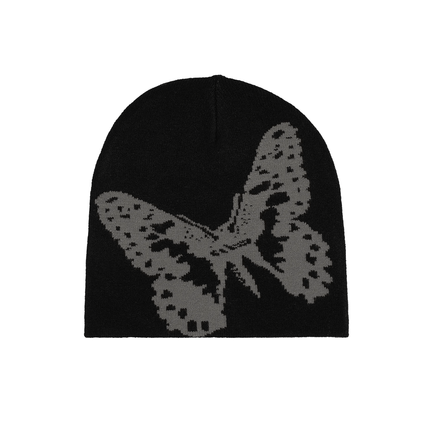 Bye Jeremy Butterfly Skull Beanie Black Grey