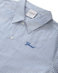 GRAND Collection Striped Poplin Shirt Blue White