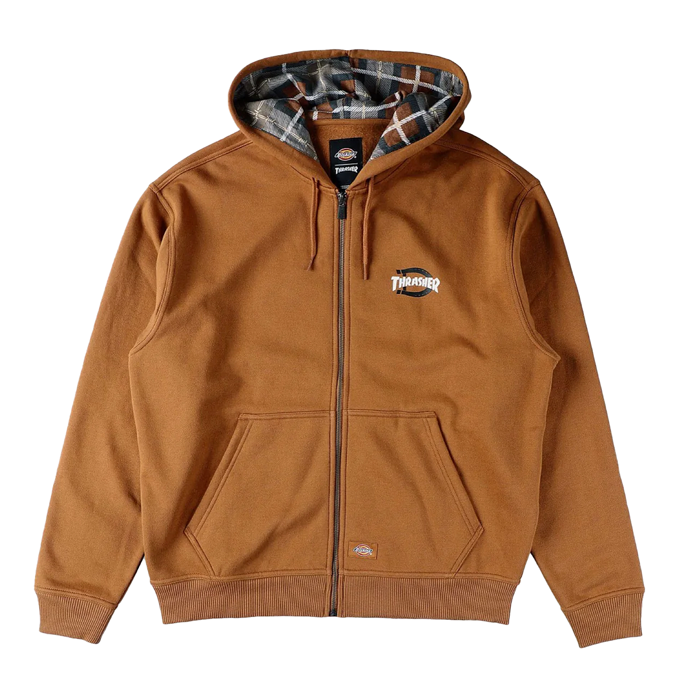 Thrasher x Dickies Zip Hood Brown