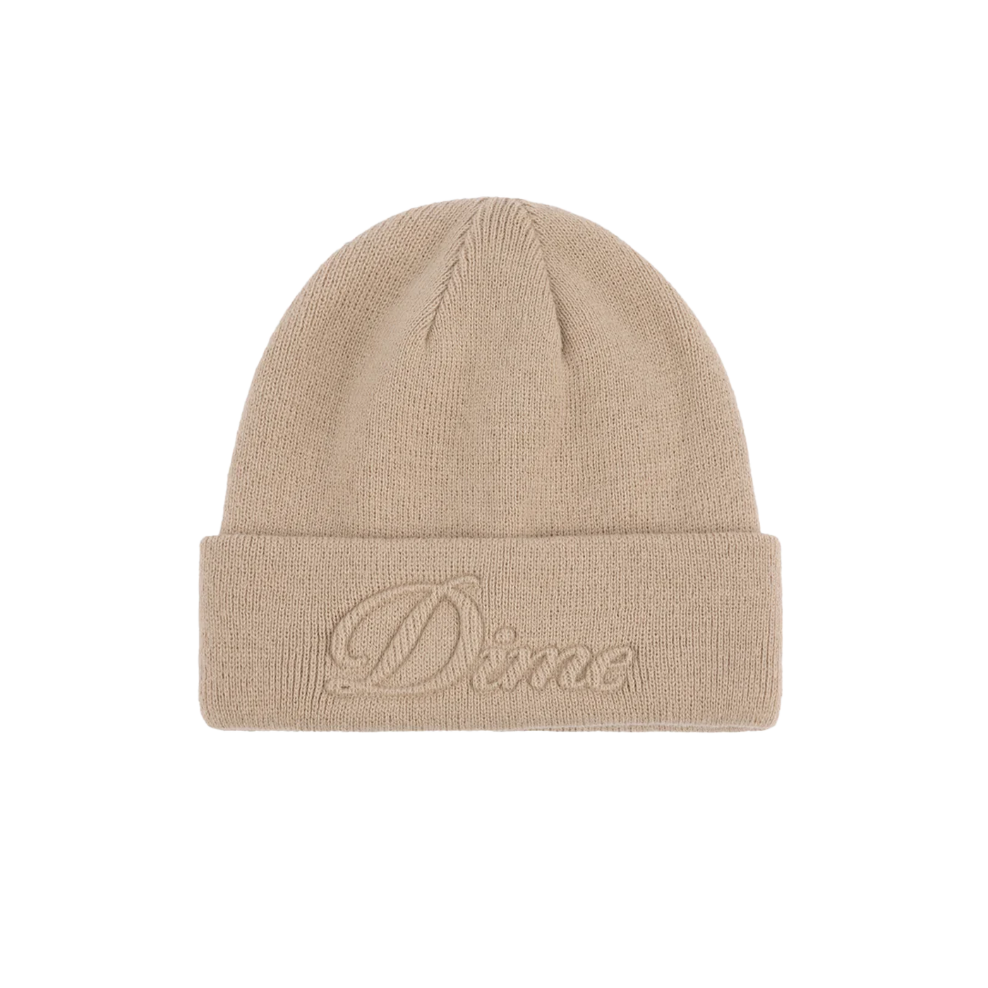 Dime MTL Cursive Fold Beanie Tan