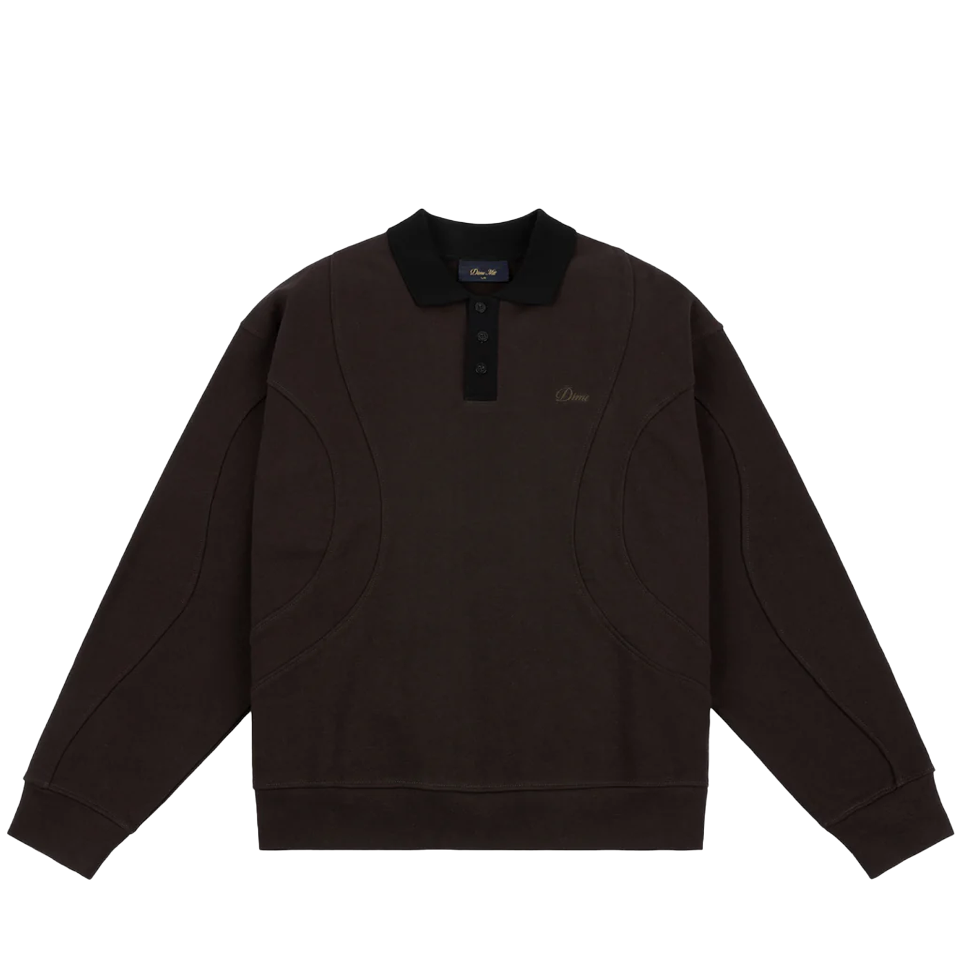 Dime MTL French Terry Rugby Shirt Brown