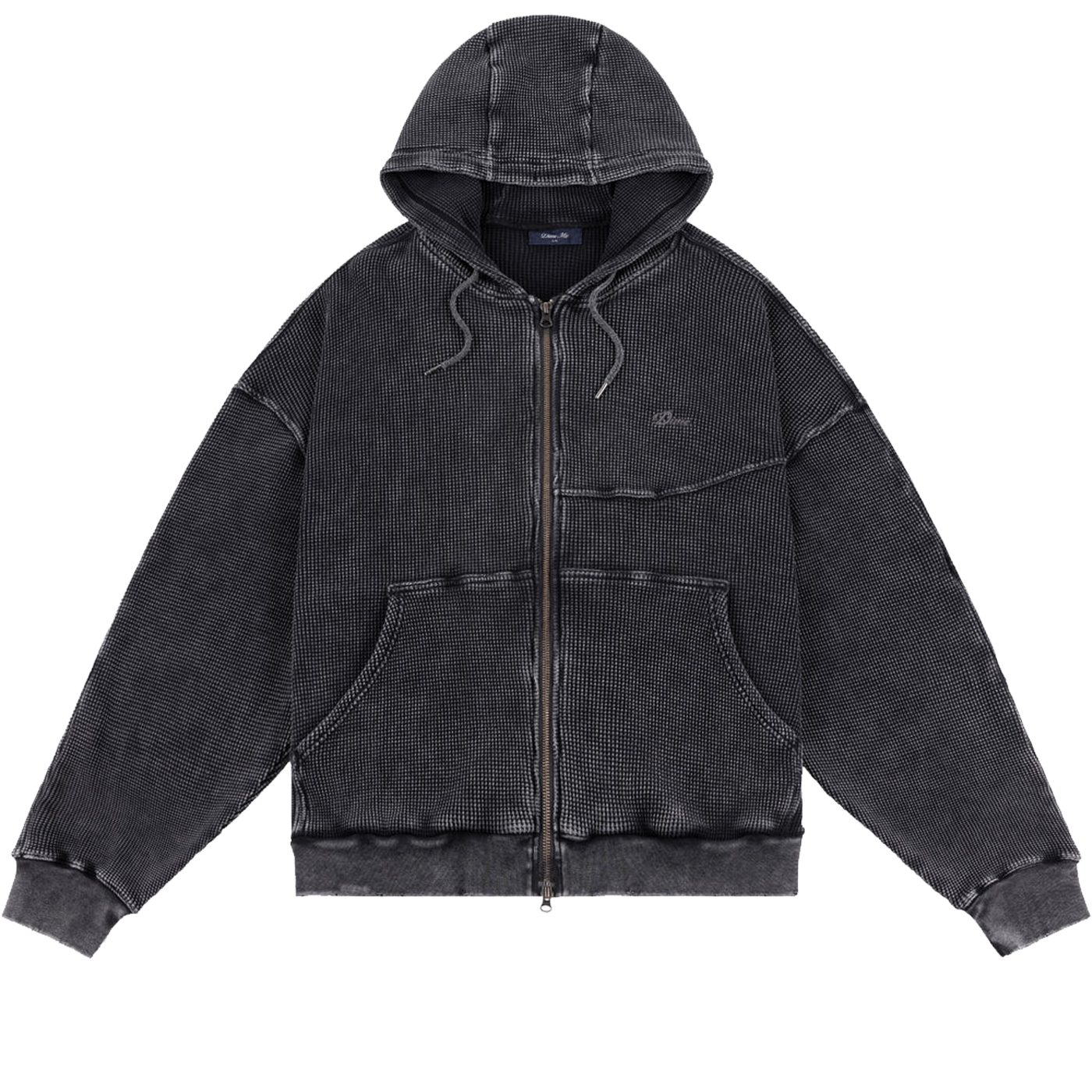 Dime MTL Premium Waffle Zip Hoodie Faded Black