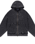 Dime MTL Premium Waffle Zip Hoodie Faded Black