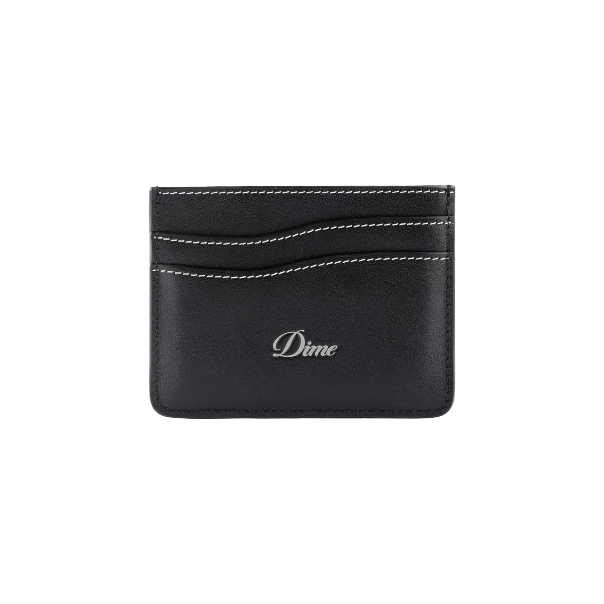 Dime MTL Cursive Cardholder Black Leather - ARROW & BEAST