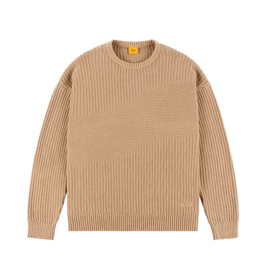Dime MTL Wave Knit Crewneck Khaki - ARROW & BEAST