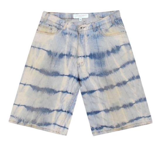 Yardsale XXX Tie Dye Denim Shorts (Blue) Blue