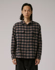 FORMER MERCHANDISE MANNERS PLAID LS SHIRT TAUPE