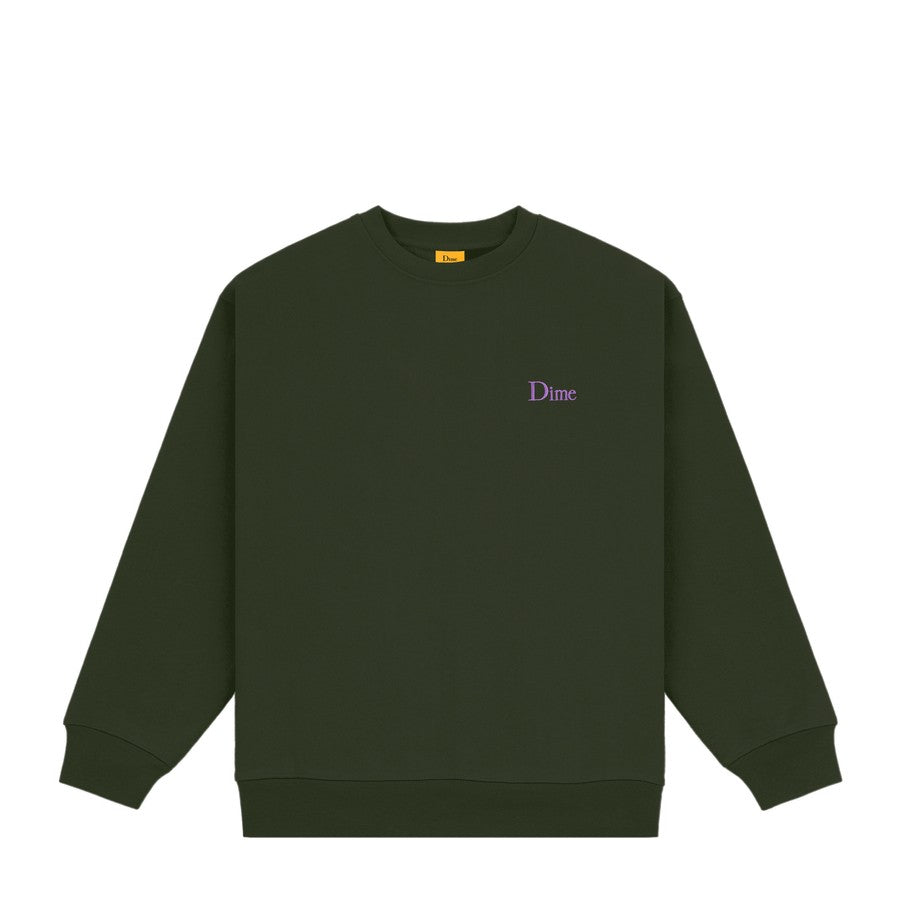 Dime MTL Small Logo Crewneck Green - ARROW & BEAST