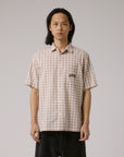 FORMER MERCHANDISE MANNERS CHECK SS SHIRT TAUPE