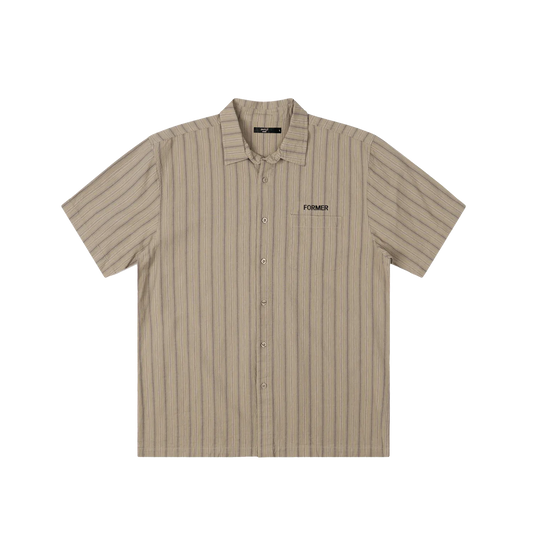 Former Merchandise Reynolds Striped Shirt Moss - ARROW & BEAST