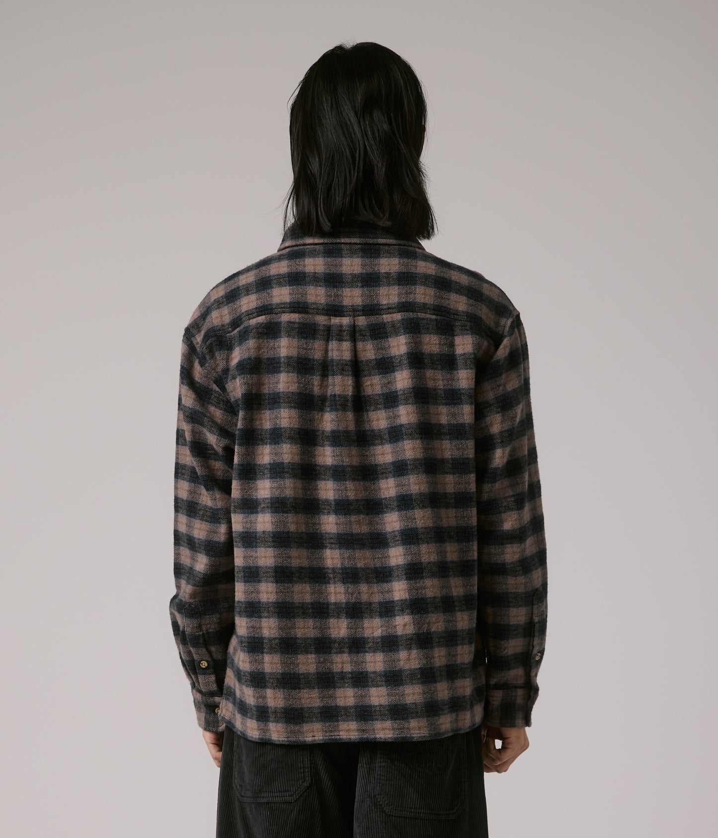 FORMER MERCHANDISE MANNERS PLAID LS SHIRT TAUPE