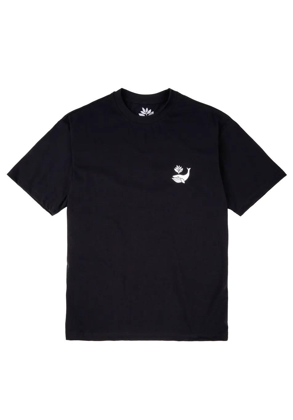 Magenta Whale Plant Tee Black