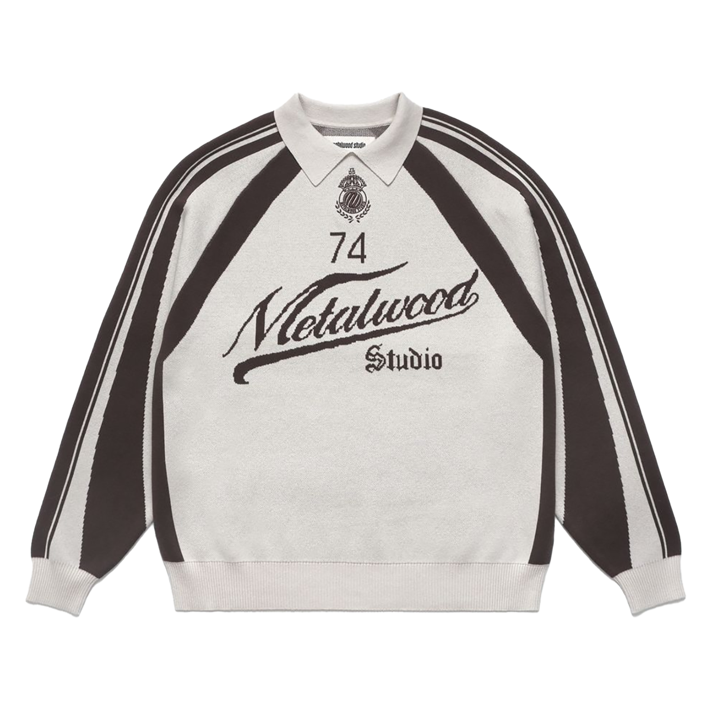 Metalwood Studio Knit Football Top Cream