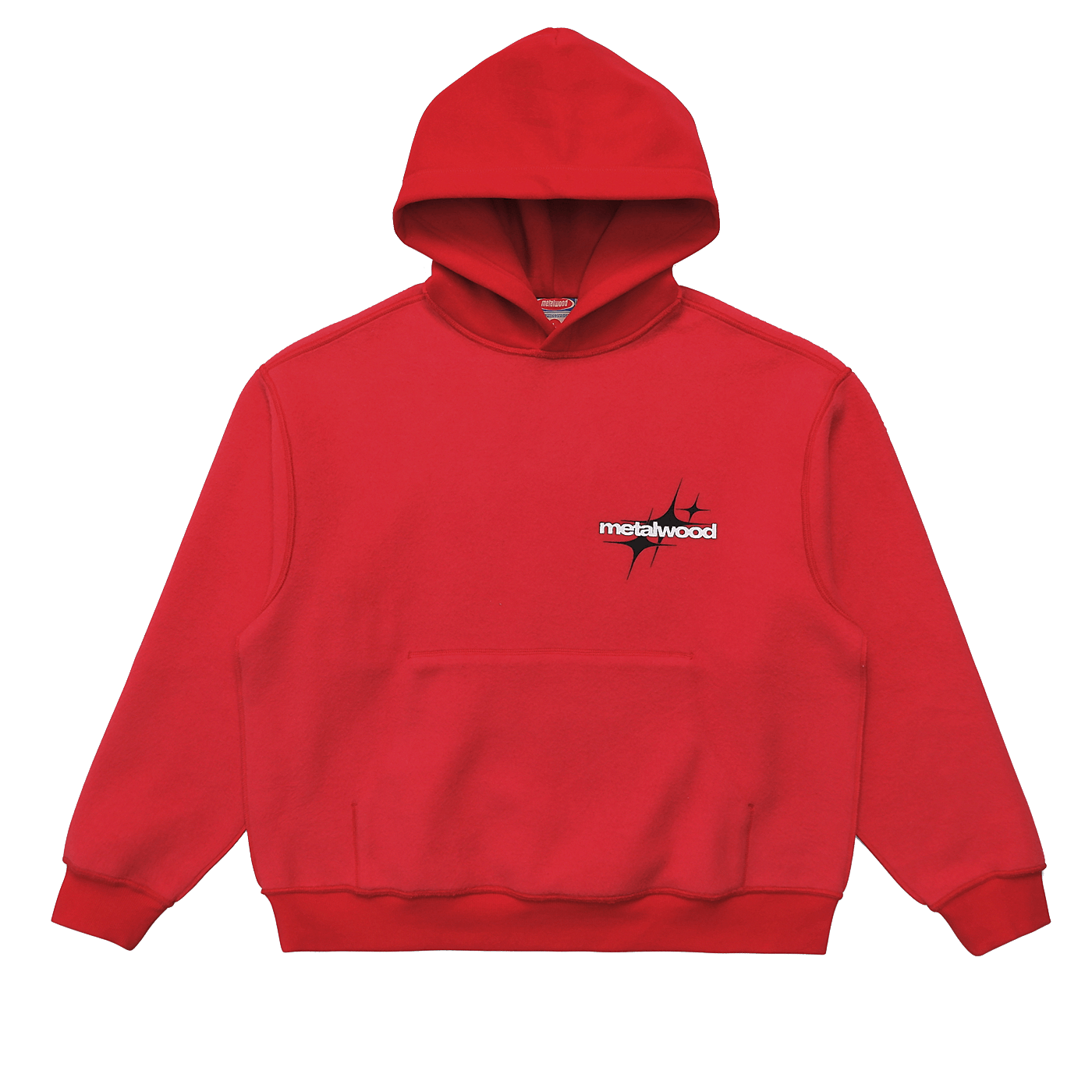 Metalwood Studio Reverse Twinkle Hooded Sweatshirt Red